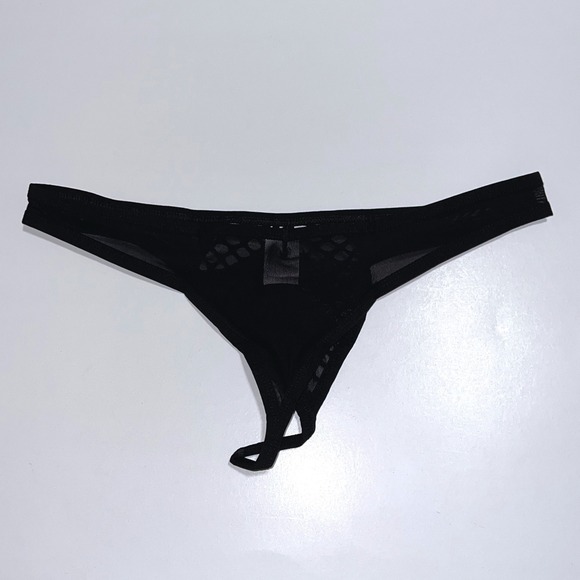 Jockmail Mesh Fishnet Sheer Thong Black Size L (30-32) JM220 NWT - Picture 7 of 12